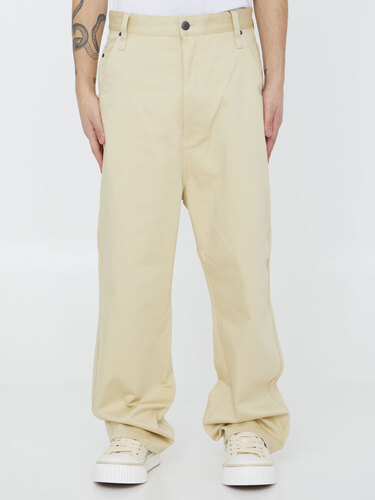 아미리 Beige cotton trousers HTR102.CO0009