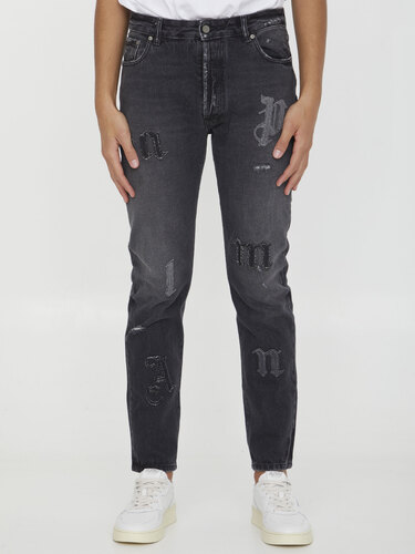 팜엔젤스 Logo Patches jeans PMYA033F23DEN004