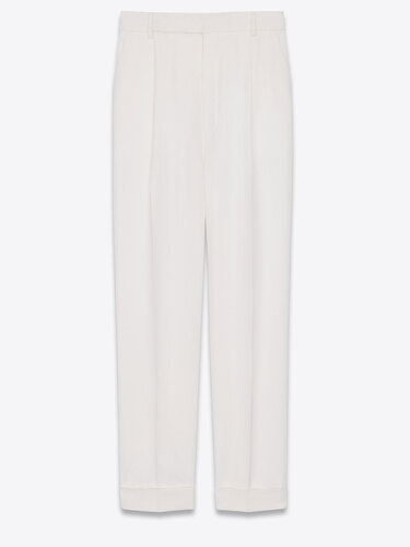 생로랑 White tailored trousers 695024