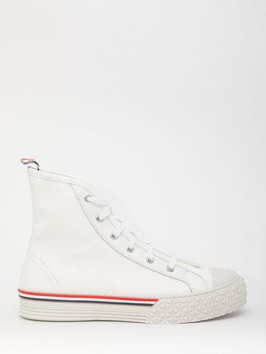 THOM BROWNE White leather sneakers MFD243E