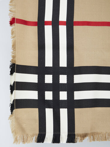 BURBERRY Silk wool large square scarf 8066960