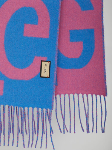 GUCCI Macro GG wool scarf 726526
