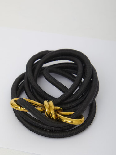 BOTTEGA VENETA Black leather belt 728784