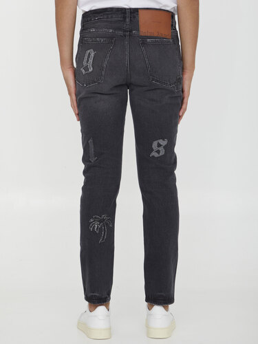 팜엔젤스 Logo Patches jeans PMYA033F23DEN004