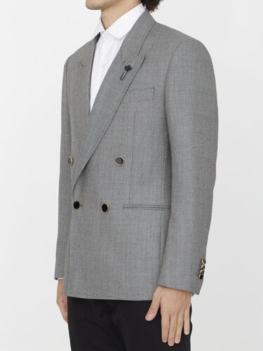 LARDINI Double-breasted wool jacket 6906