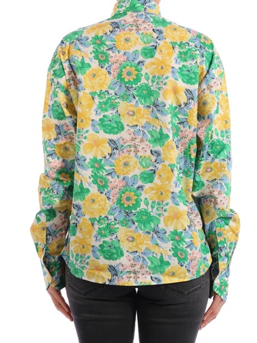 PLAN C Floral Print Cotton Shirt CMCAB03K00