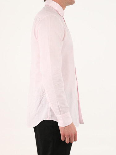 SALVATORE PICCOLO Pink shirt with open collar LS 381