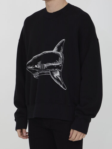 팜엔젤스 Broken Shark print sweatshirt PMBA026S23FLE006