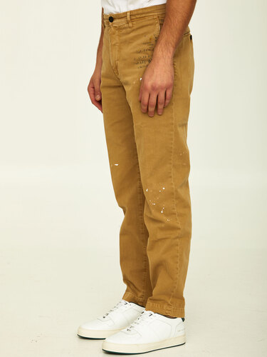 INCOTEX RED X FACETASM Camel cotton trousers FTP008