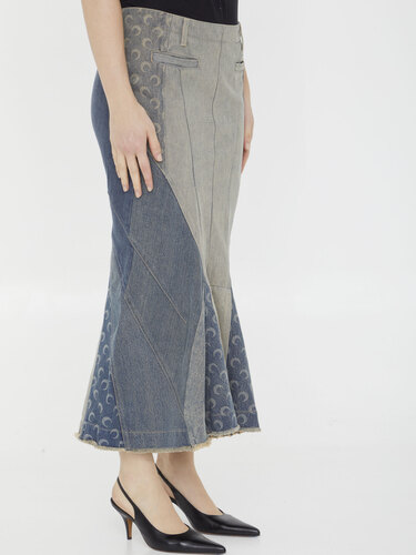 마린세르 Denim flared skirt WSK027
