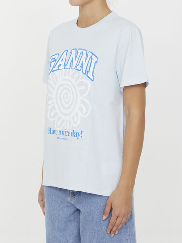 가니 Blue Flower t-shirt T3533