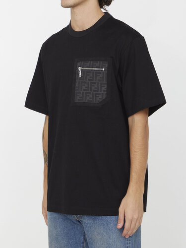 펜디 Black jersey t-shirt FY1257