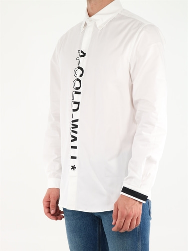 A-COLD-WALL White shirt with maxi vertical logo ACWMSH038