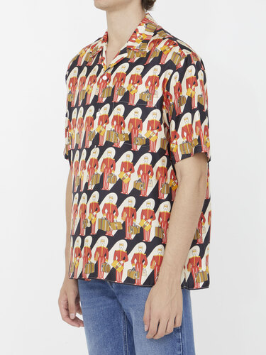 구찌 Silk shirt with Porter print 747087