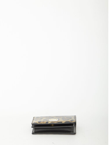 DOLCE&amp;GABBANA Leo-print leather wallet BI1211