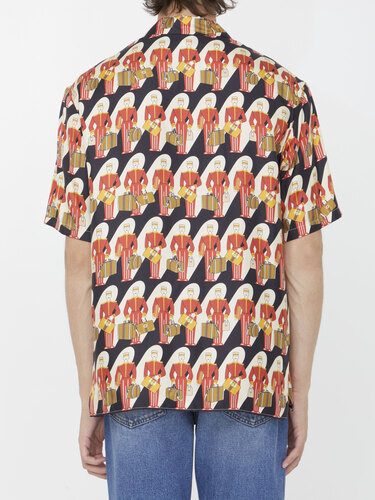 구찌 Silk shirt with Porter print 747087