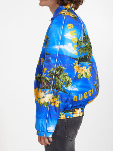 구찌 Nylon jacket with print 694137