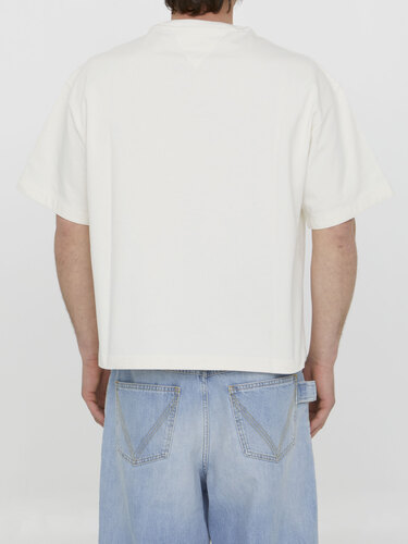 보테가베네타 Cream-colored cotton t-shirt 734095