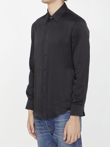 셀린느 Black silk shirt 2C813778R