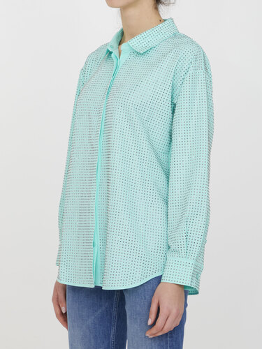 셀프포트 Turquoise rhinestone shirt RS23-106T