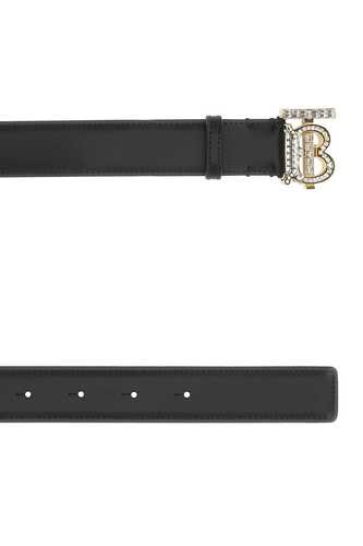 버버리 Black leather TB belt / 8062367 A1189