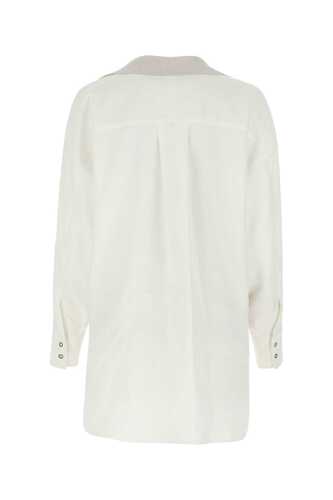 AGNONA White hemp blend blouse / TT0306YU3024 N01