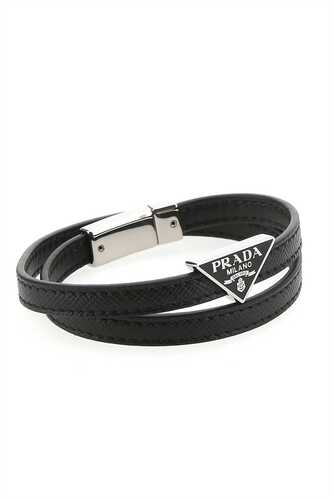 프라다 Black leather bracelet / 2IB286053 F0002