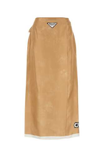 프라다 Camel silk skirt / P109MGS21213QH F032T