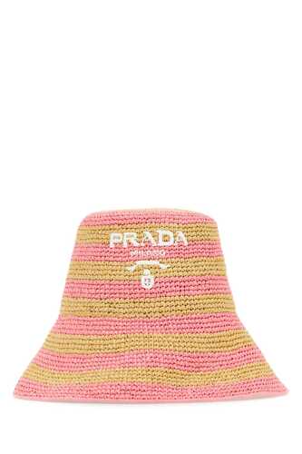 프라다 Embroidered raffia hat / 1HC2642D1N F0NJX