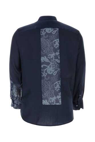 에트로 Navy blue silk shirt / 1K8711458 200