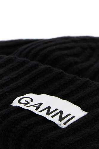 가니 Black wool blend beanie hat  / A4429 099