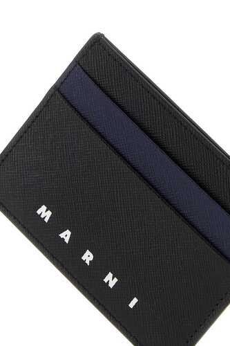 마르니 Black leather card / PFMI0002L5LV520 Z576N
