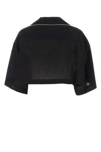 팜엔젤스 Black linen shirt / PWGG003E23FAB001 1076
