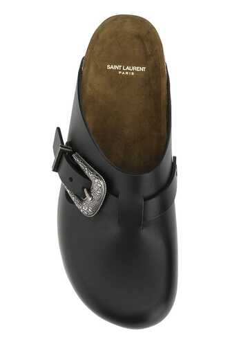 생로랑 Black leather slippers  / 687617AAAGY 1000