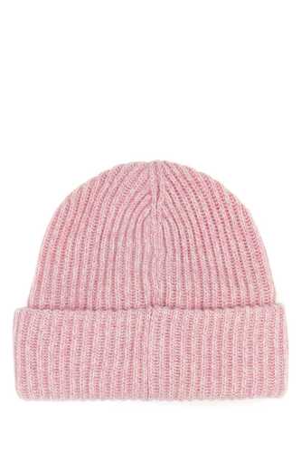 가니 Melange pink wool blend beanie / A4429 395
