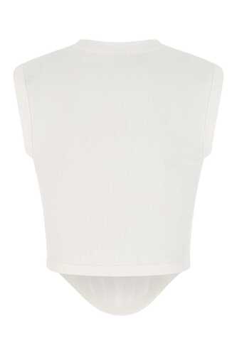 DION LEE Ivory stretch cotton top / C3017R22 IVORY