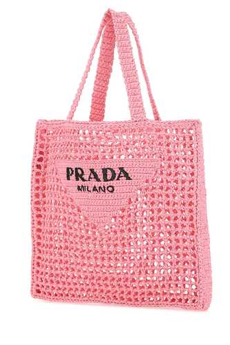 프라다 Pink raffia shopping bag / 1BG3932A2T F0442