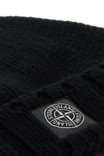 스톤아일랜드 Black wool beanie / 7915N17D6 V0029