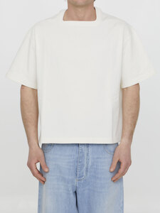 보테가베네타 Cream-colored cotton t-shirt 734095