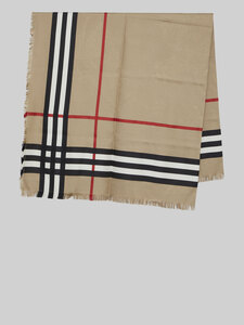 BURBERRY Silk wool large square scarf 8066960