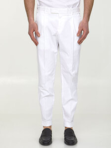 PT TORINO White gabardine trousers CORTZAZ40FWI