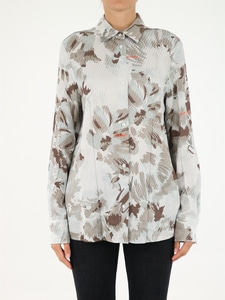 오프화이트 Shirt with floral pattern OWGA098F21FAB002