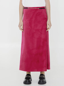 구찌 Velvet skirt with belt 759796