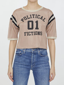 생로랑 Political Fictions cropped t-shirt 729940Y37EG