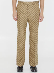 구찌 GG Supreme linen trousers 672087