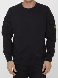 스톤아일랜드 Black cotton sweatshirt 791560577