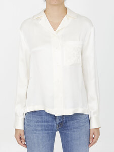 로에베 Ivory silk shirt S359Y05X96