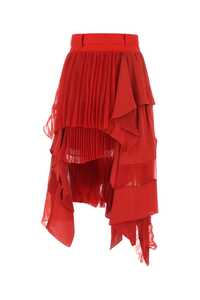 사카이 Red crepe skirt / 2206384 751