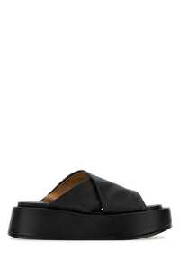 MARSELL Black leather slippers  / MW6320188 666