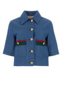구찌 Blue cotton blend shirt / 748621XDCMH 4447